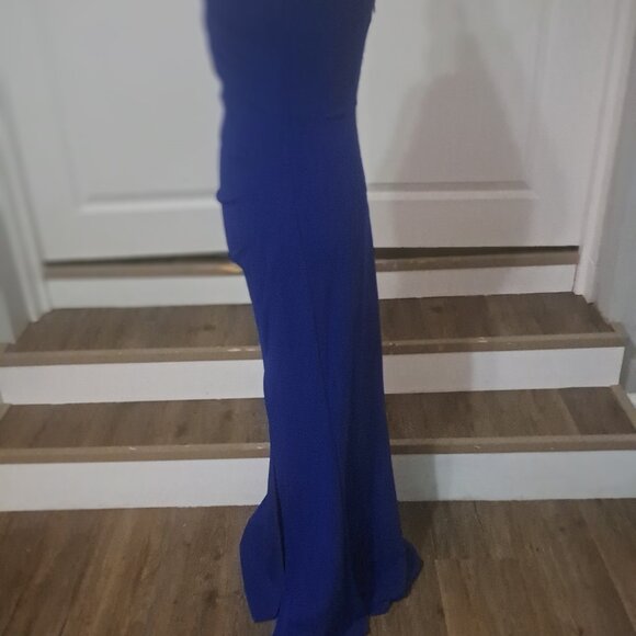 Woosea Royal Blue Sleeveless V-Neck Split Evening Long Dress Size Small NWT - Picture 5 of 10